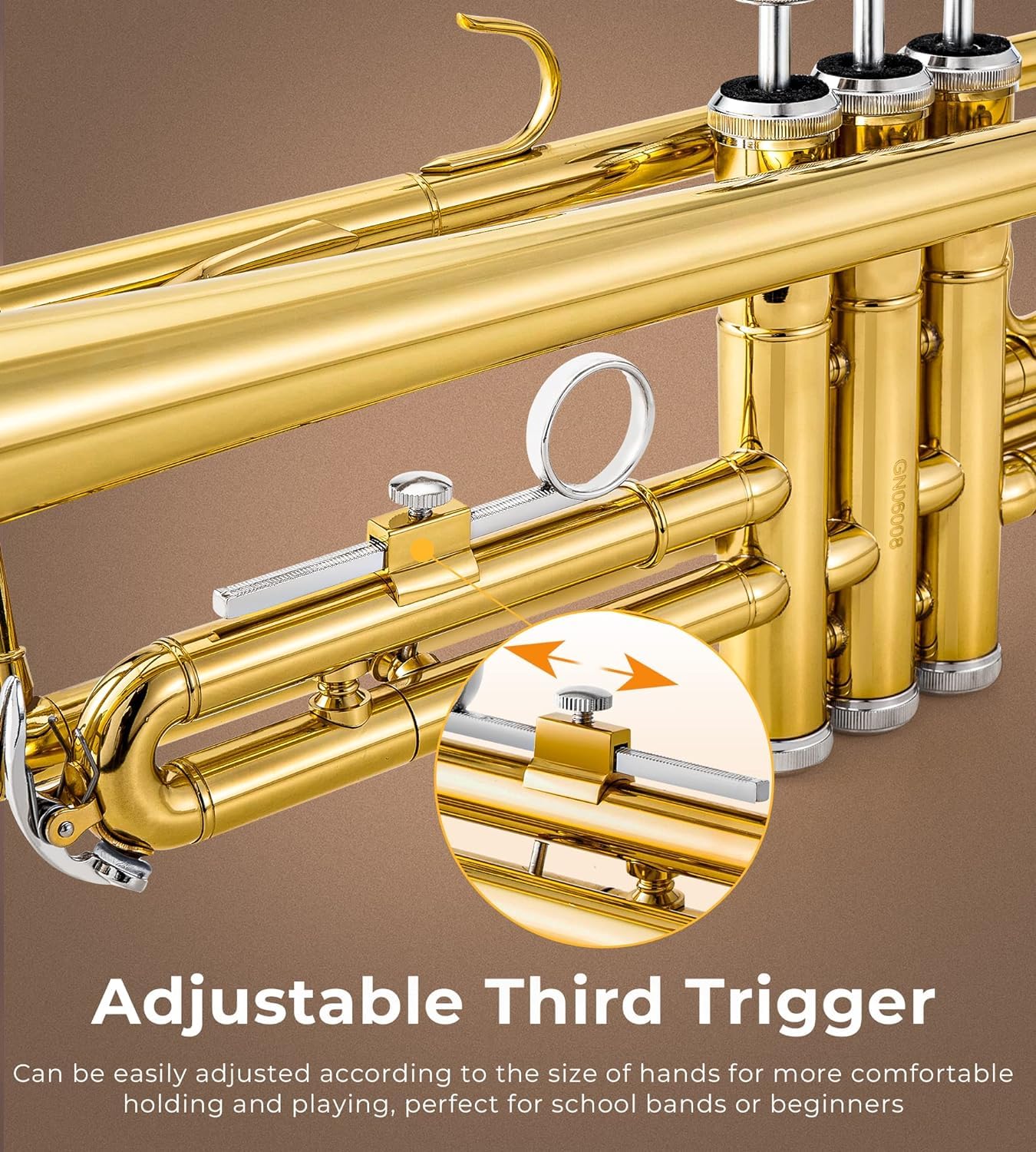 トランペット 3バルブ 真鍮製 ハードケース付き